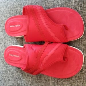 Easy Spirit Lola Flat Sandals in Red Size 9W